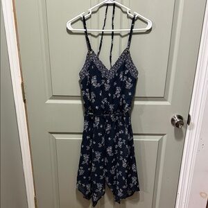 Xhilaration Navy and White Floral Dress